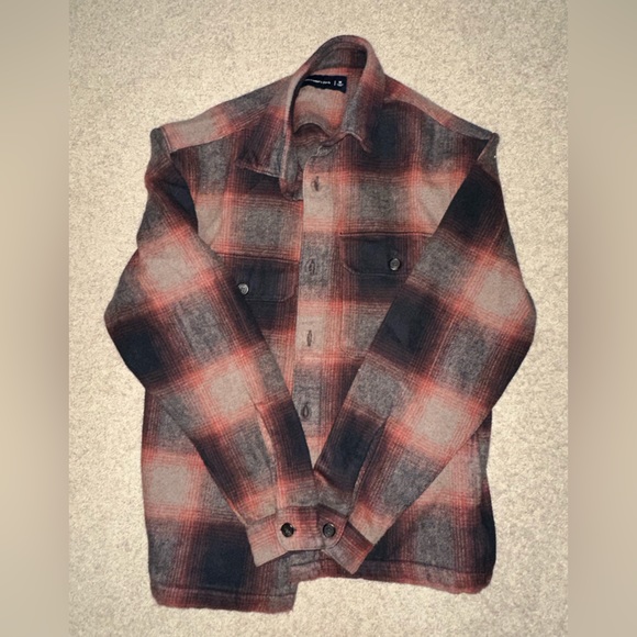 Abercrombie & Fitch Other - NEW Abercrombie and Fitch Heavyweight Flannel Shirt Jacket - Red Plaid - SIZE M